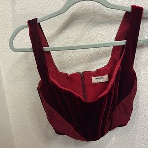 House of CB corset velvet wine XS